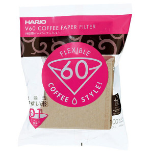 Hario Papierfilter für v60 01 natur - 100er Packung